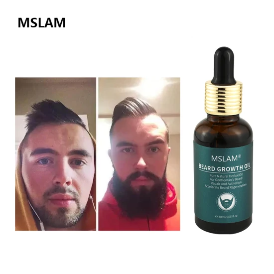 Huile de croissance de barbe Pure Mslam hommes poussent huile d'essence de moustache plus épaisse Extension de cheveux de barbe de messieurs PRO 30 ml